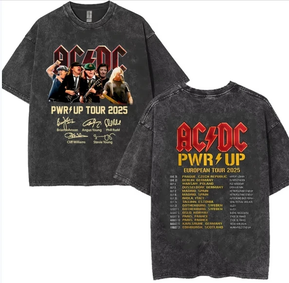 2025 retro old heavy cotton solid color short-sleeved Tshirt summer loose top tide washed T-shirt Acdc Power Up 2025 music
2025 retro old heavy cotton solid color short-sleeved Tshirt summer loose top tide washed T-shirt Acdc Power Up 2025 music