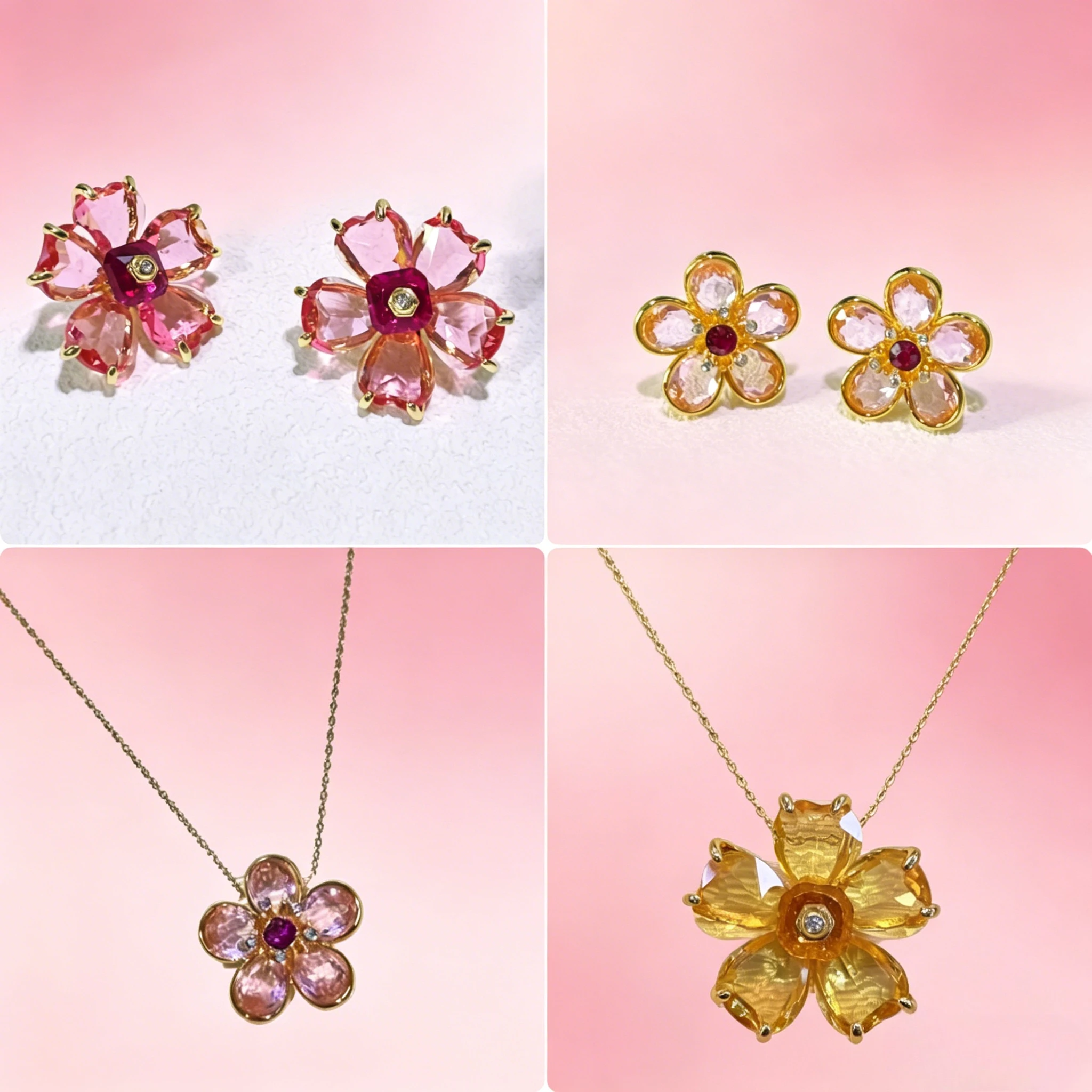 2026 High Quality Fine Party Jewelry Set Charm Pink Yellow Flower Crystal Fashion Necklace Ring Earrings Romantic Gift for Women
2026 High Quality Fine Party Jewelry Set Charm Pink Yellow Flower Crystal Fashion Necklace Ring Earrings Romantic Gift for Women