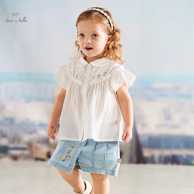 Dave Bella Children's Shirt Clothes 2024 New Summer Girls' Baby White Blouse Cute Sweet Pure Cotton Fashion Casual Top DB2241097
Dave Bella Children's Shirt Clothes 2024 New Summer Girls' Baby White Blouse Cute Sweet Pure Cotton Fashion Casual Top DB2241097