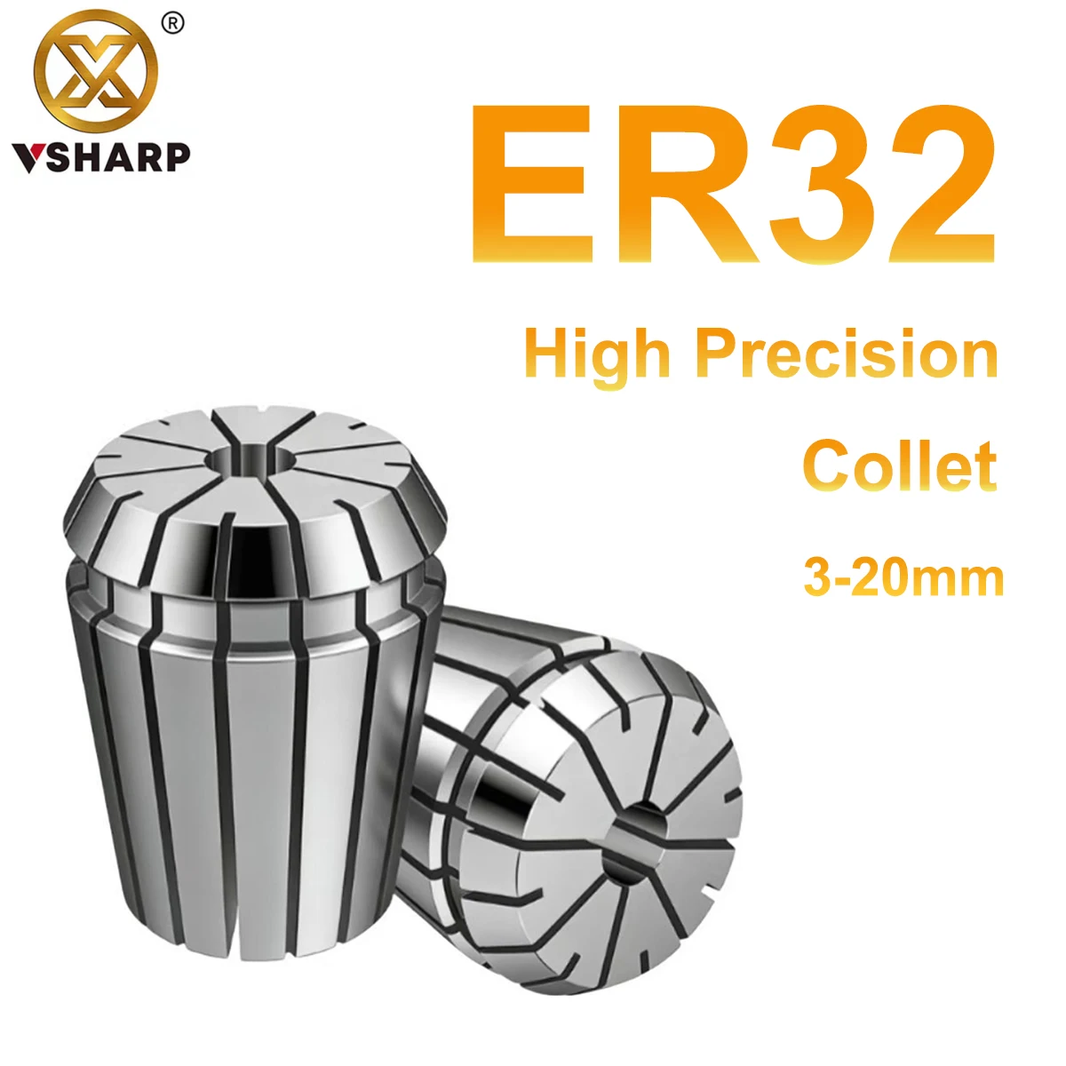 Vsharp ER32 High Precision Collet CNC Engraving Machine Chuck CNC Accessories Tool CNC Milling Tool
Vsharp ER32 High Precision Collet CNC Engraving Machine Chuck CNC Accessories Tool CNC Milling Tool