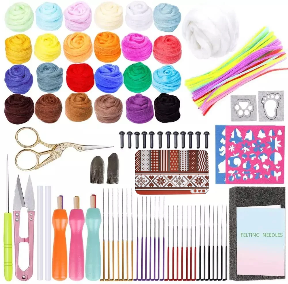 Горячая распродажа: Набор для фелтинга из 25 цветов шерсти, комплект для рукоделия из войлока
Горячая распродажа: Набор для фелтинга из 25 цветов шерсти, комплект для рукоделия из войлока