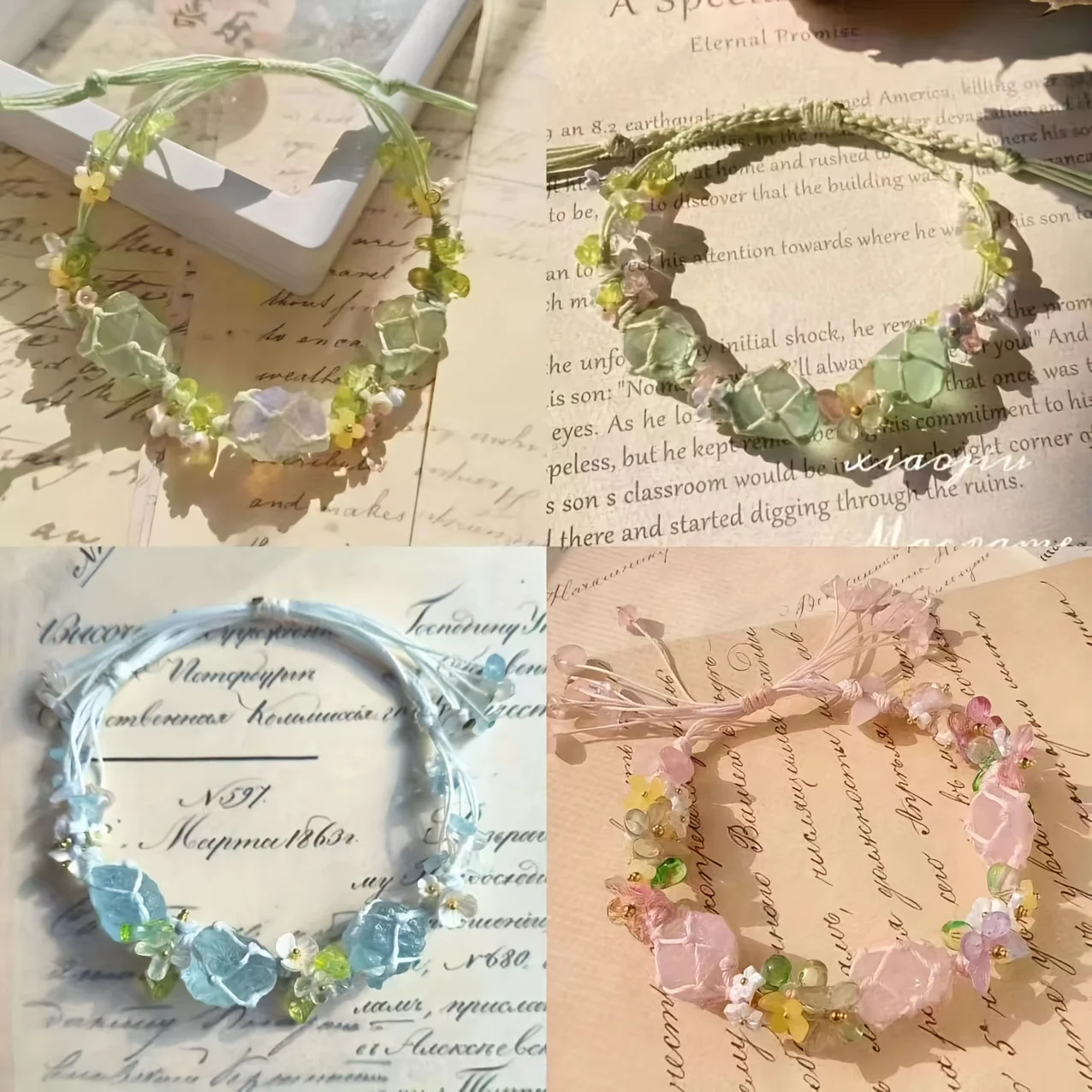Hand Woven Flower Stone Bracelet with Random Color Flannel Bag, Perfect for Daily Wear and Gift Giving
Hand Woven Flower Stone Bracelet with Random Color Flannel Bag, Perfect for Daily Wear and Gift Giving