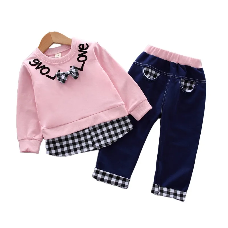 Fall Girls Long Sleeve Clothing Set Toddler 1-3 Years Cotton Plaid Monogram Pullover Long Sleeve + Elastic Long Pants
Fall Girls Long Sleeve Clothing Set Toddler 1-3 Years Cotton Plaid Monogram Pullover Long Sleeve + Elastic Long Pants