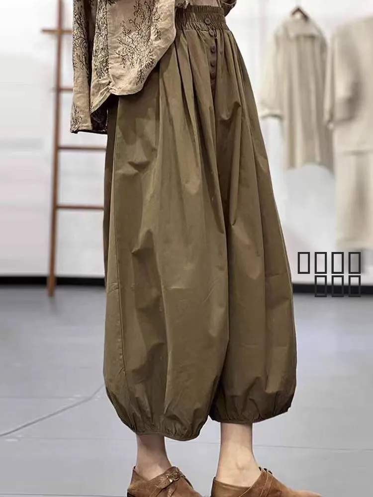 Лето 2025: Новые корейские модные повседневные брюки с одной пуговицей, свободные, антивозрастные, цветные, широкие, фасона «фонарики» для женщин
Лето 2025: Новые корейские модные повседневные брюки с одной пуговицей, свободные, антивозрастные, цветные, широкие, фасона «фонарики» для женщин