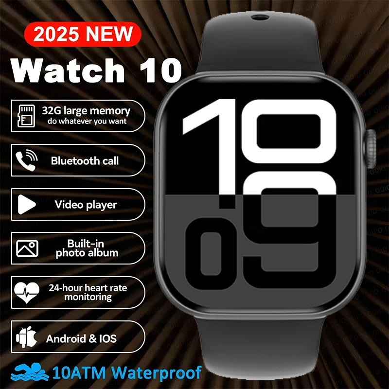 New For Apple Watch 10 Original Smart Watch 16GB Memory Music HD AMOLED NFC Compass Bluetooth Call Waterproof Smart Watch Woman
New For Apple Watch 10 Original Smart Watch 16GB Memory Music HD AMOLED NFC Compass Bluetooth Call Waterproof Smart Watch Woman