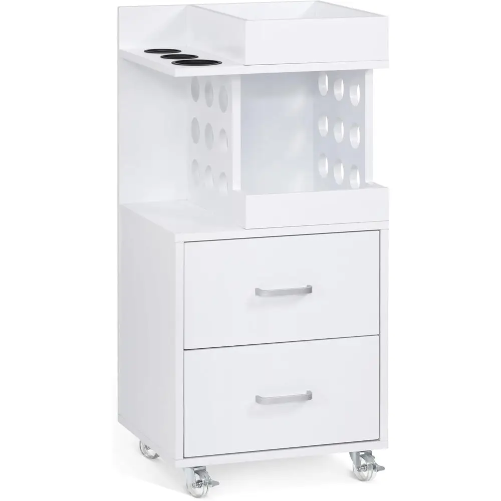 Мобильная тележка-органайзер для парикмахерских инструментов с перфорированной панелью, выдвижными ящиками и держателями для сушки, для хранения и транспортировки
Мобильная тележка-органайзер для парикмахерских инструментов с перфорированной панелью, выдвижными ящиками и держателями для сушки, для хранения и транспортировки