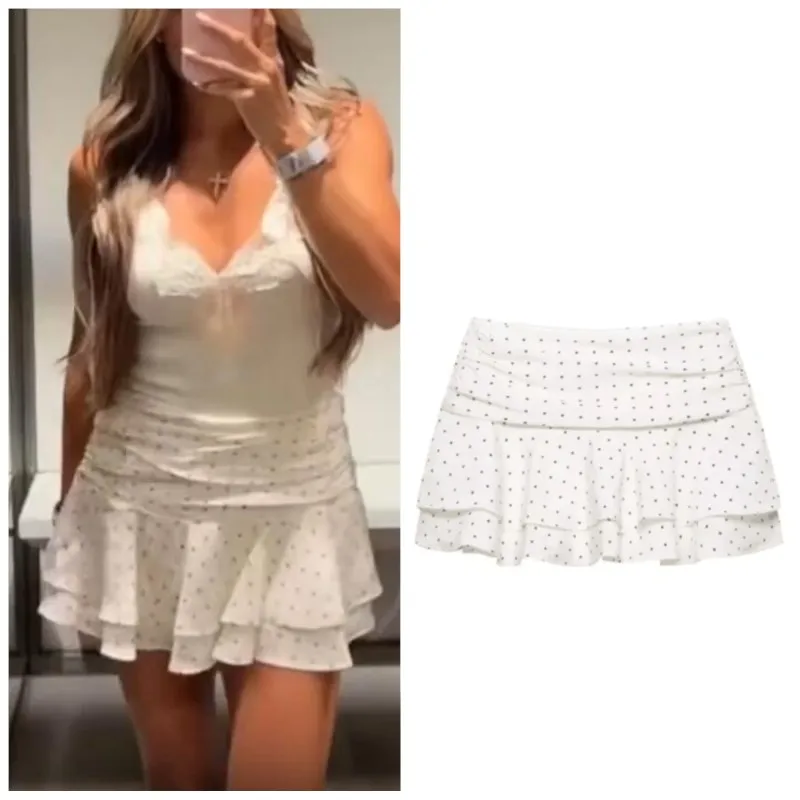 Women's Polka Dot Skort with Ruffles New 2026 Spring Summer Fashion Pleated Hem Side Zipper Women Skorts Female Chic Shorts
Women's Polka Dot Skort with Ruffles New 2026 Spring Summer Fashion Pleated Hem Side Zipper Women Skorts Female Chic Shorts