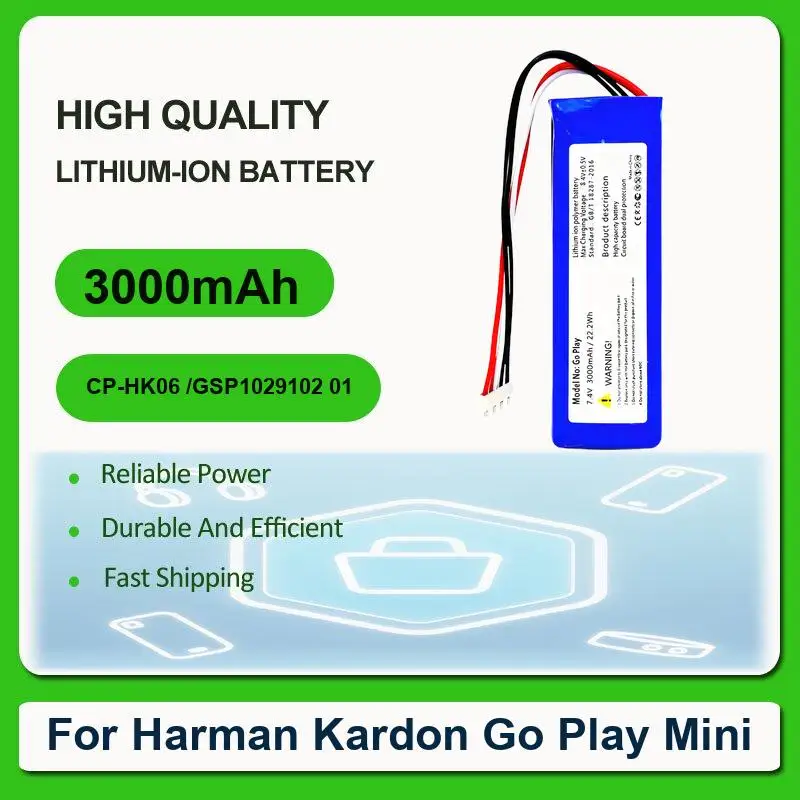 Аккумулятор для Harman Kardon Go Play Mini Onyx Studio 5 6 PR-633496 4
Аккумулятор для Harman Kardon Go Play Mini Onyx Studio 5 6 PR-633496 4