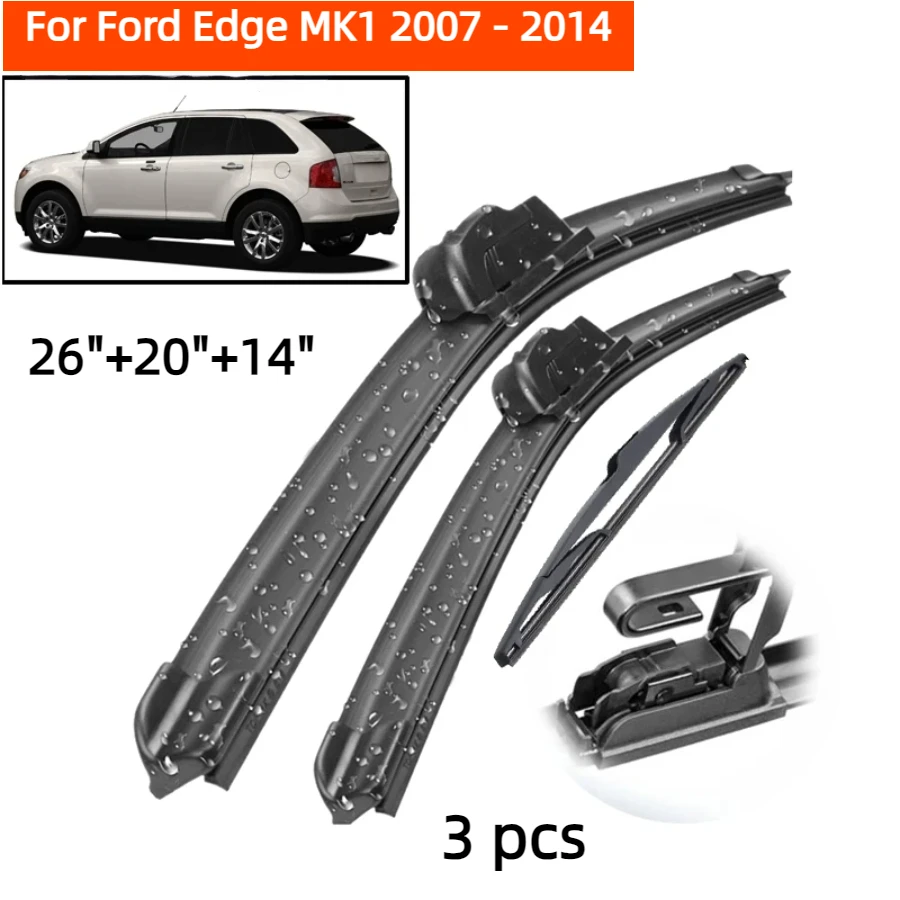 ZHANGU Wiper Front & Rear Wiper Blades Set For Ford Edge MK1 2007 - 2014 Windshield Windscreen Window Rain Brushes 26"+20"+14"
ZHANGU Wiper Front & Rear Wiper Blades Set For Ford Edge MK1 2007 - 2014 Windshield Windscreen Window Rain Brushes 26"+20"+14"