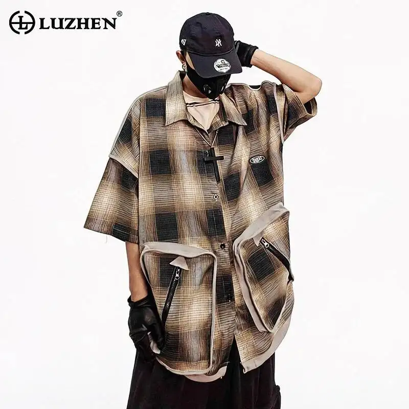 LUZHEN Hip-hop Trendy Big Multi-pocket Original Niche Design Plaid Printed Half Sleeve Shirts Men's Loose Streetwear Tops JY7452
LUZHEN Hip-hop Trendy Big Multi-pocket Original Niche Design Plaid Printed Half Sleeve Shirts Men's Loose Streetwear Tops JY7452