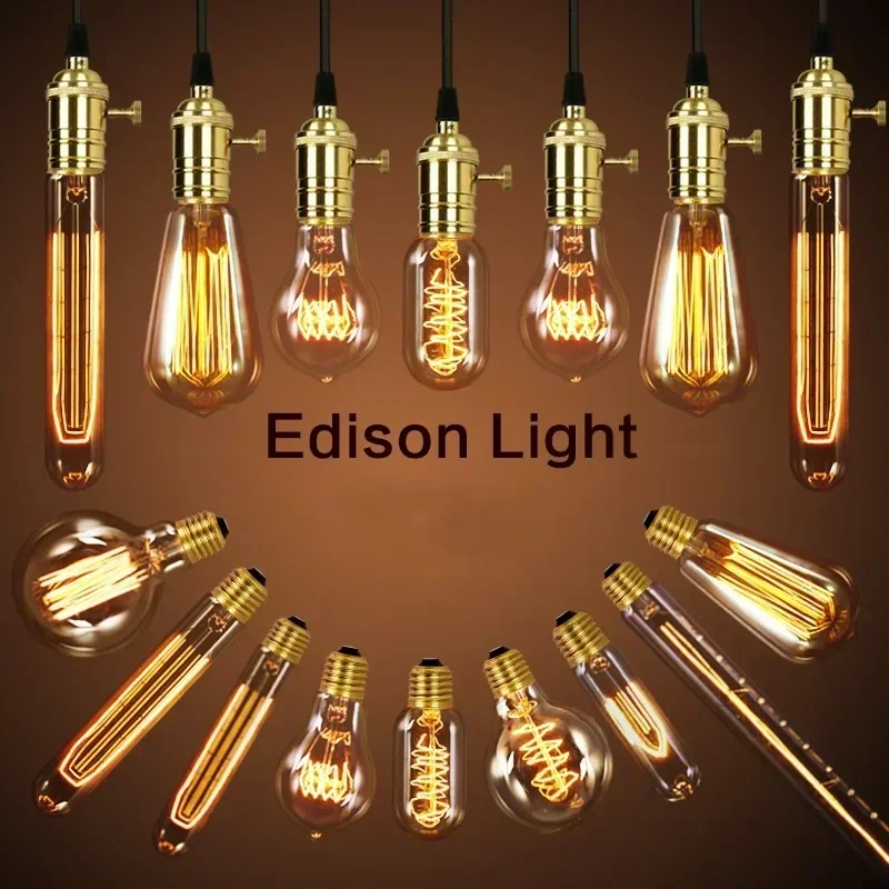 American vintage pendant lights copper lamp holder Edison light bulb industry pendant lamps Golden/Chrome E27 bulb
American vintage pendant lights copper lamp holder Edison light bulb industry pendant lamps Golden/Chrome E27 bulb
