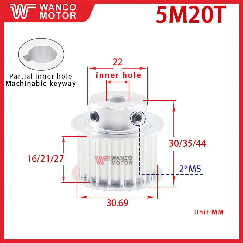 Synchronous pulley 5M20 teeth space width 16/21/27 BF type boss pulley teeth outer diameter 30.69 inner hole 6-17
Synchronous pulley 5M20 teeth space width 16/21/27 BF type boss pulley teeth outer diameter 30.69 inner hole 6-17