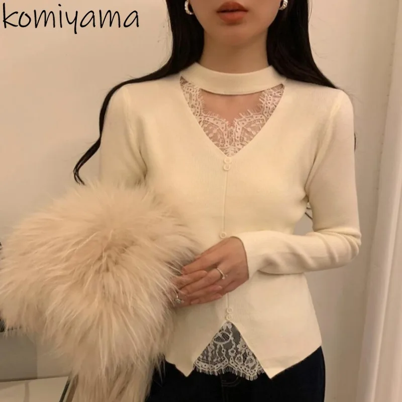 Холтер с v-образным вырезом Ropa Mujer 2025 женский свитер кружевная лоскутная верхняя одежда милые нежные пуловеры осенне-зимняя женская одежда
Холтер с v-образным вырезом Ropa Mujer 2025 женский свитер кружевная лоскутная верхняя одежда милые нежные пуловеры осенне-зимняя женская одежда