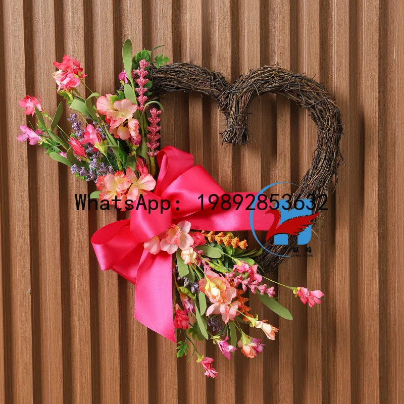 Spring Festival wreath festival simple love shape outdoor home door hanging decoration hand-woven simulation
Spring Festival wreath festival simple love shape outdoor home door hanging decoration hand-woven simulation
