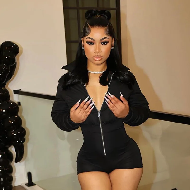 BKLD Black Rompers 2024 Autumn And Winter New Long Sleeve Zipper Padded One Piece Outfits Rompers Y2k Clothes Women Solid Color
BKLD Black Rompers 2024 Autumn And Winter New Long Sleeve Zipper Padded One Piece Outfits Rompers Y2k Clothes Women Solid Color
