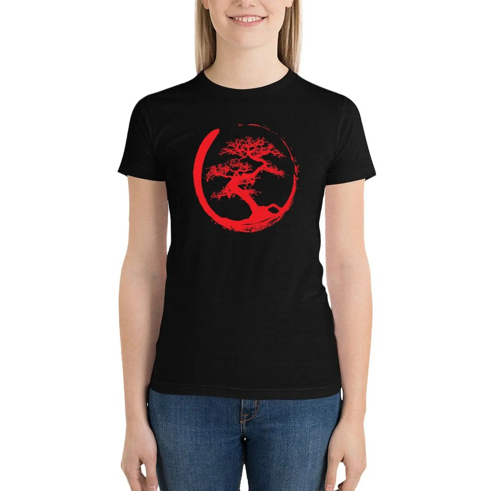 Zen Bonsai Tree in Enso Circle (red) T-Shirt tops cute clothes Short sleeve tee summer top Top Women
Zen Bonsai Tree in Enso Circle (red) T-Shirt tops cute clothes Short sleeve tee summer top Top Women