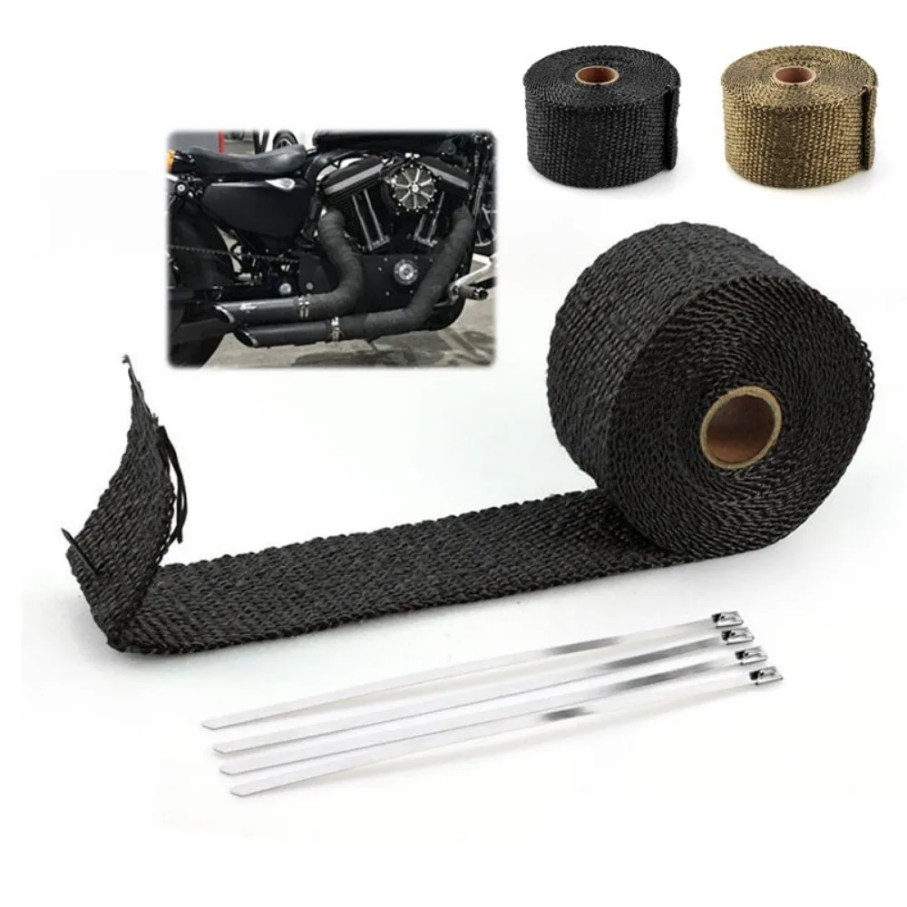 5M/10M Exhaust & Motorcycle Heat Wrap Fireproof Titanium Fiber Tape w/Stainless Ties Muffler Insulation Kit
5M/10M Exhaust & Motorcycle Heat Wrap Fireproof Titanium Fiber Tape w/Stainless Ties Muffler Insulation Kit