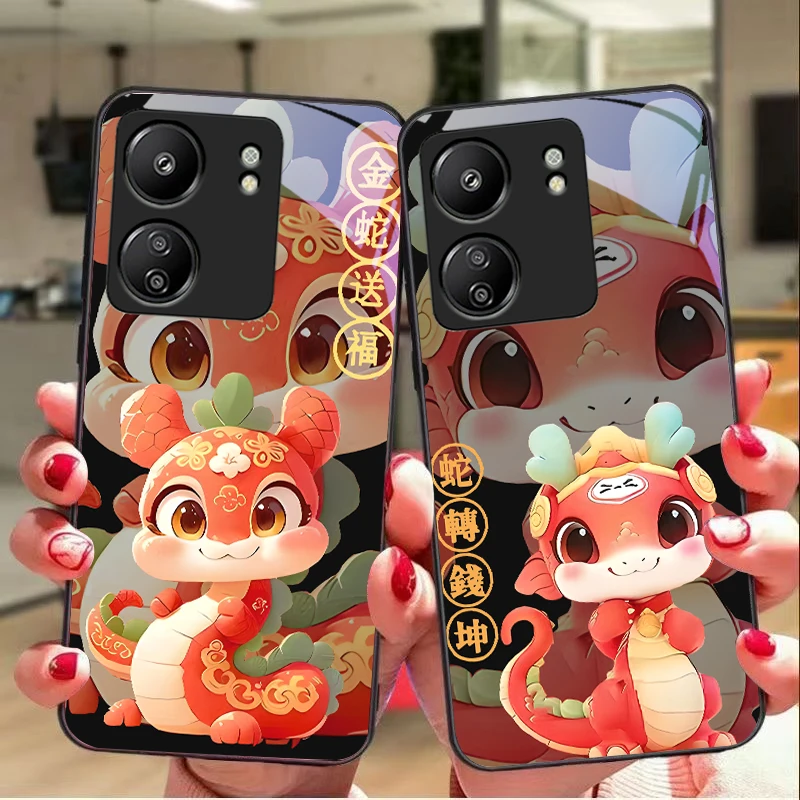 New Cartoon Snake For Xiaomi Redmi 13C Note13 12 Pro Plus 5G Note 9 13T Pro POCO X6 F5 F6 Black Tempered Glass Phone Case
New Cartoon Snake For Xiaomi Redmi 13C Note13 12 Pro Plus 5G Note 9 13T Pro POCO X6 F5 F6 Black Tempered Glass Phone Case