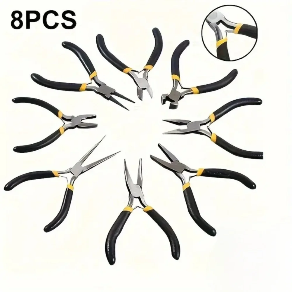 8pcs/set Metal Jewelry Pliers Tool Set Curved Needle Nose Round Nose Jewellery Plier Flat Long Nose Multi-functional
8pcs/set Metal Jewelry Pliers Tool Set Curved Needle Nose Round Nose Jewellery Plier Flat Long Nose Multi-functional