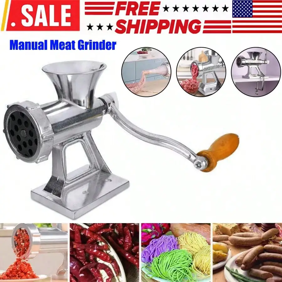 Small Heavy Duty Meat Grinder Mincer Stuffer Manual Sausage Filler Sauce Maker Machine
Small Heavy Duty Meat Grinder Mincer Stuffer Manual Sausage Filler Sauce Maker Machine