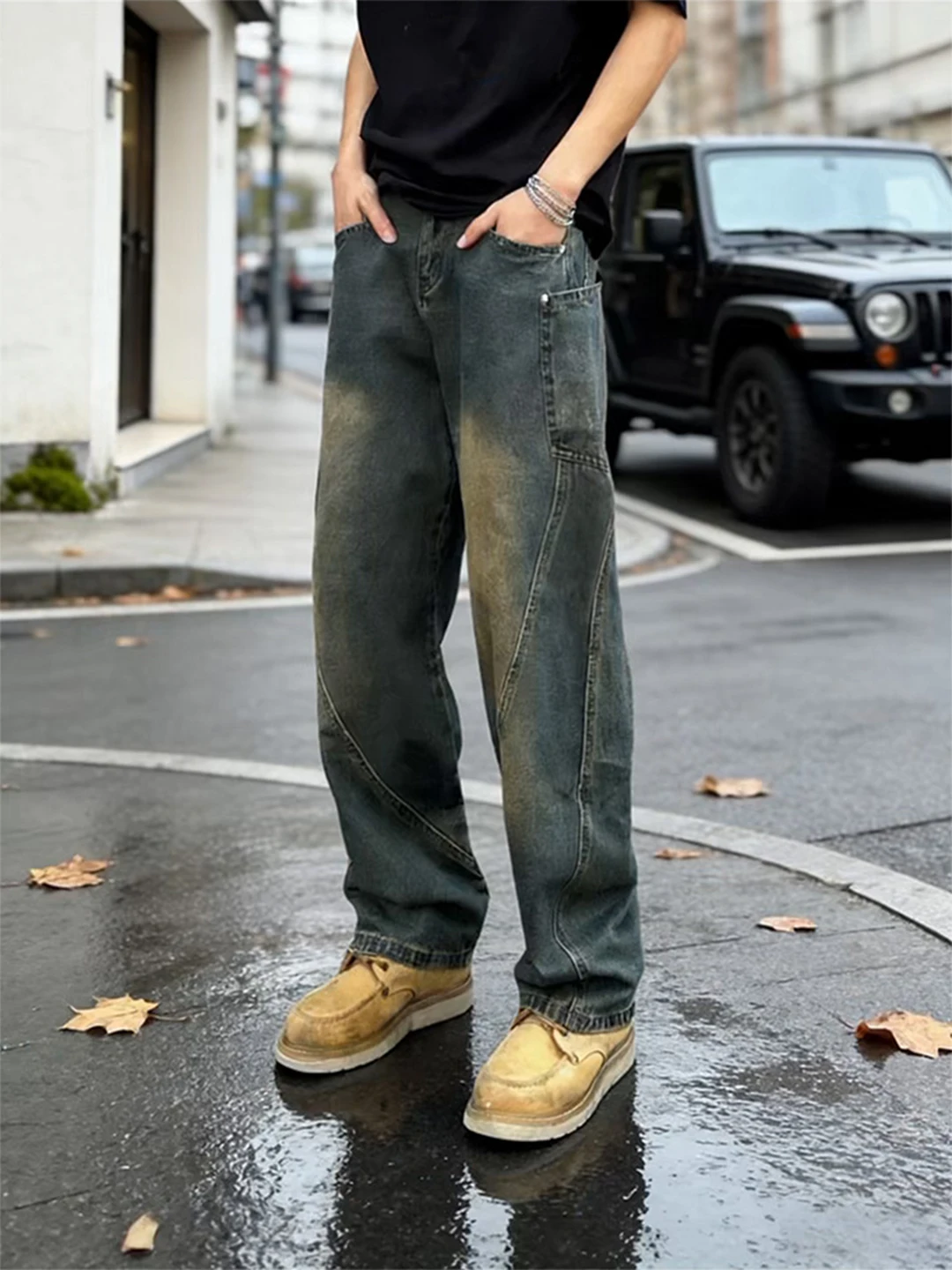 Waed American Vibe Thi Straight Leg Jeans Men's Autumn Winter Slimming Dad Jeans mid Waist Zipper Closure Regular Fit
Waed American Vibe Thi Straight Leg Jeans Men's Autumn Winter Slimming Dad Jeans mid Waist Zipper Closure Regular Fit