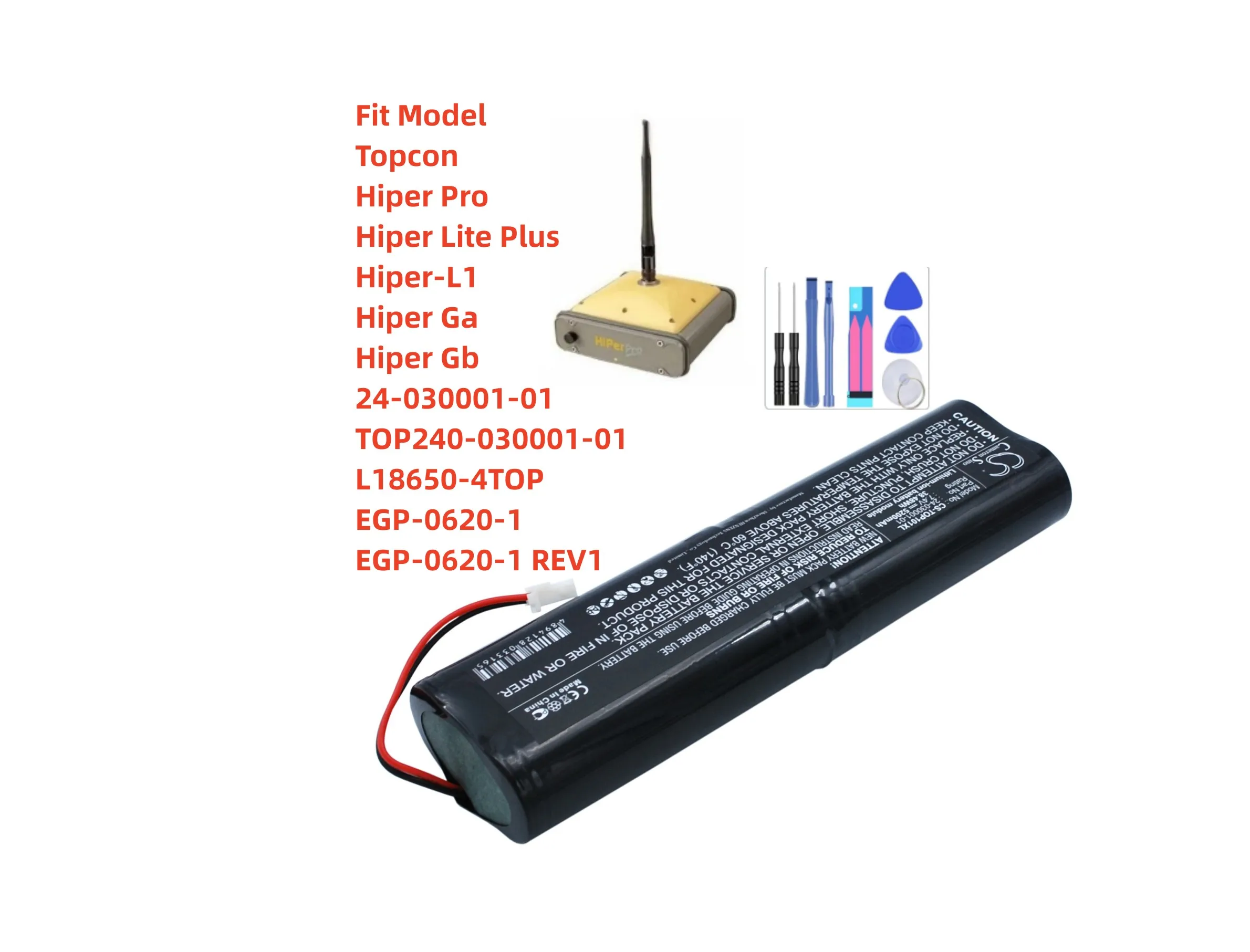 Equipment,Survey,Test Battery For Topcon:24-030001-01,Hiper Pro,Hiper Lite Plus,Hiper-L1,Hiper Ga,Hiper Gb,24-030001-01,TOP240-0
Equipment,Survey,Test Battery For Topcon:24-030001-01,Hiper Pro,Hiper Lite Plus,Hiper-L1,Hiper Ga,Hiper Gb,24-030001-01,TOP240-0