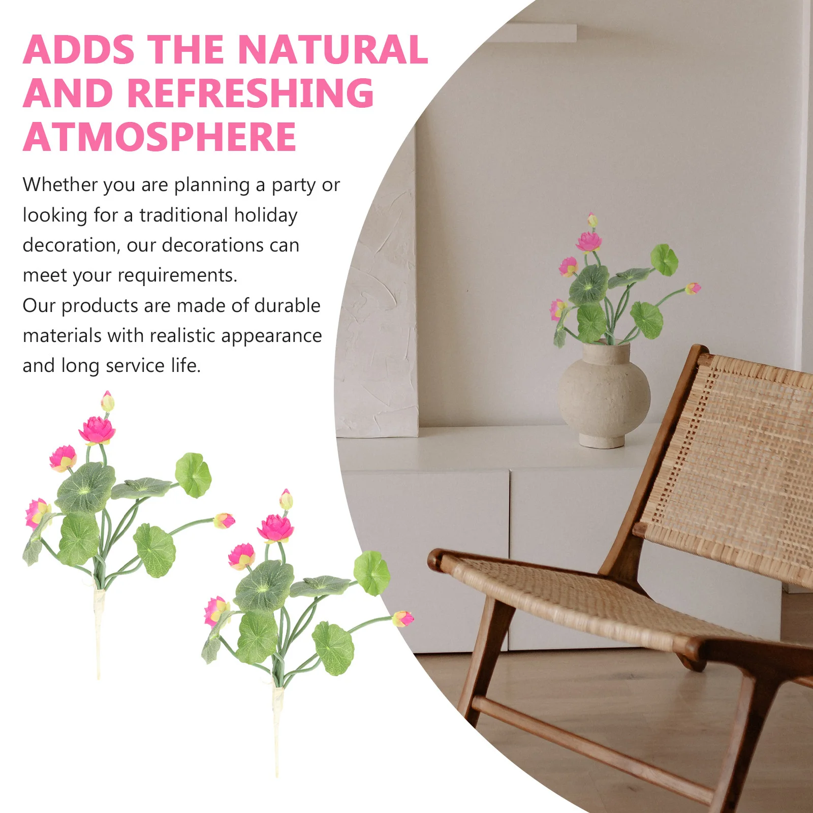 2Pcs Lotus Plug Artificial Flower Decor Simulation Lotus Prop for Home Living Room Bedroom Store Decoration Fake Flower Prop
2Pcs Lotus Plug Artificial Flower Decor Simulation Lotus Prop for Home Living Room Bedroom Store Decoration Fake Flower Prop