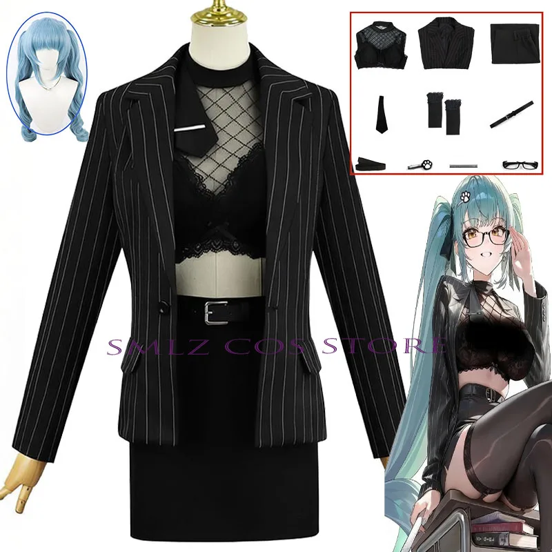 Privaty Cosplay Game Nikke Costume Sexy Woman Black Lace Bra Coat Skirt Uniform Prop Wig Set Halloween Party Play Prop Women
Privaty Cosplay Game Nikke Costume Sexy Woman Black Lace Bra Coat Skirt Uniform Prop Wig Set Halloween Party Play Prop Women