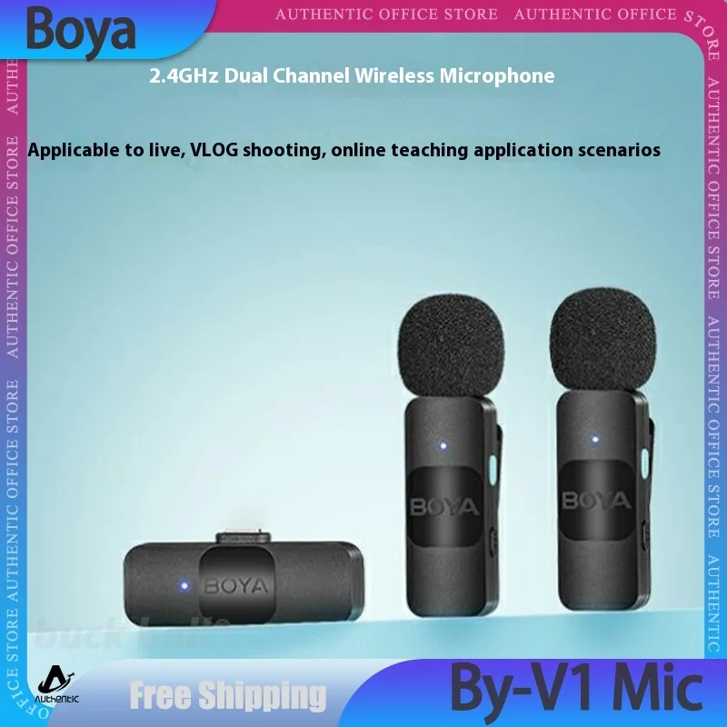 Boya By-V1 Lavalier Microphone 2.4g Wireless Clip-On Phone Mic Omnidirectional Mini 1 Or 2 Shoot Record Customized Travel Gifts
Boya By-V1 Lavalier Microphone 2.4g Wireless Clip-On Phone Mic Omnidirectional Mini 1 Or 2 Shoot Record Customized Travel Gifts