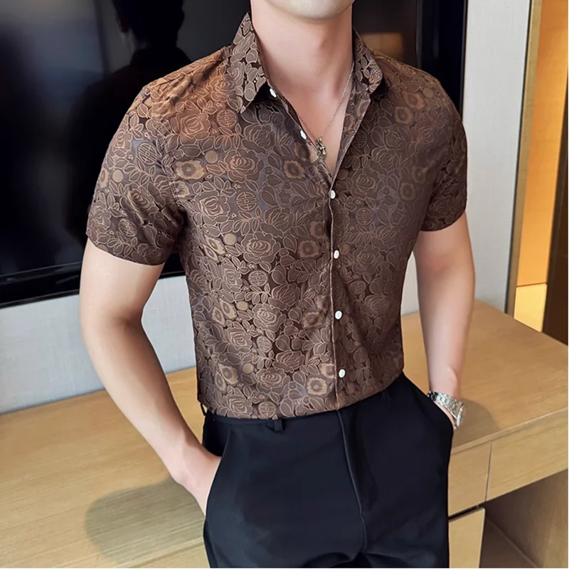 2025 Summer New Flower Shirts Men Short Sleeve Retro Casual Shirts Fashion Versatile Business Slim Social Party Tuxedo Blouse
2025 Summer New Flower Shirts Men Short Sleeve Retro Casual Shirts Fashion Versatile Business Slim Social Party Tuxedo Blouse