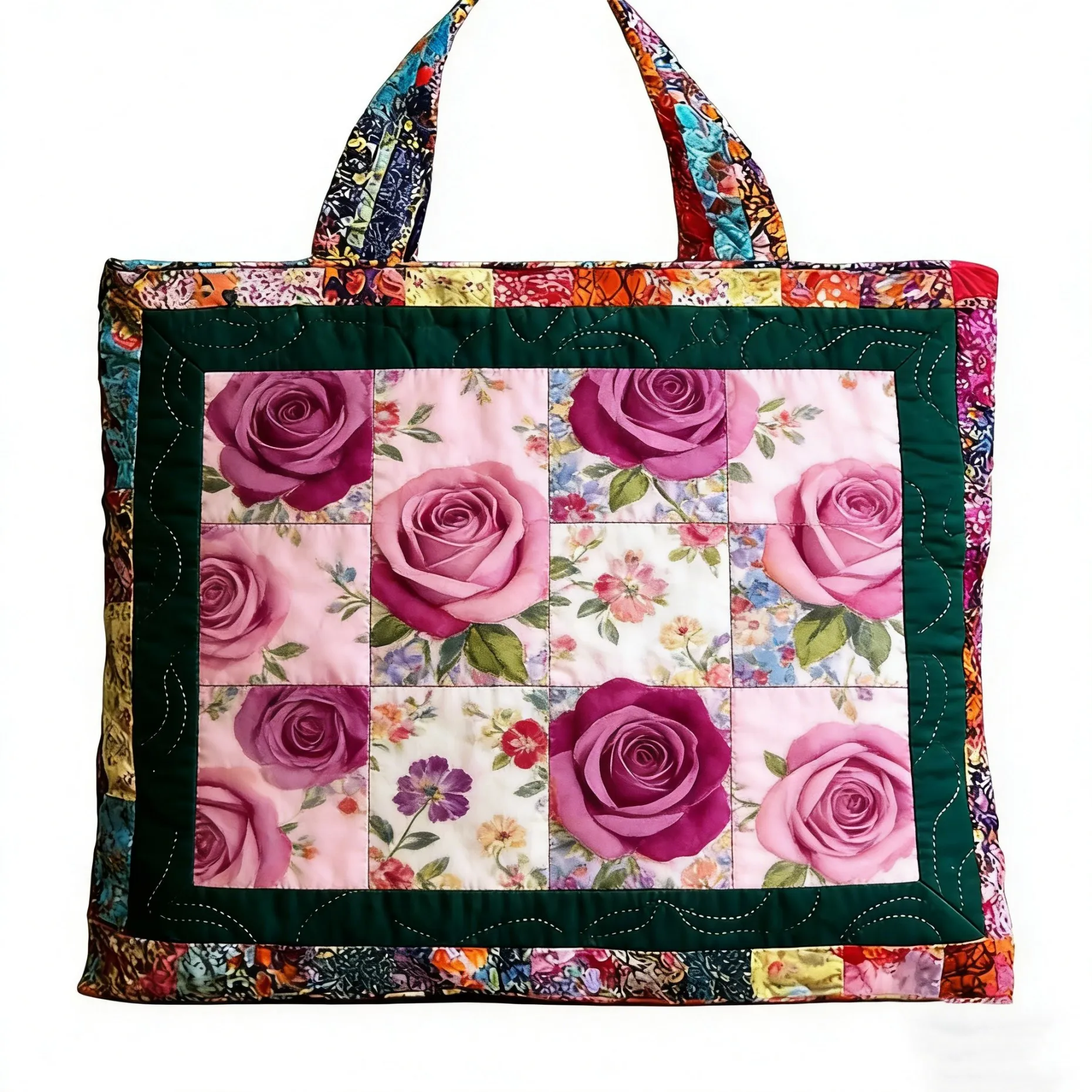 Rose Print Handbag Patchwork Valley Quilted Tote Women's Casual Shoulder Bag Daily Stylish Shopping
Rose Print Handbag Patchwork Valley Quilted Tote Women's Casual Shoulder Bag Daily Stylish Shopping