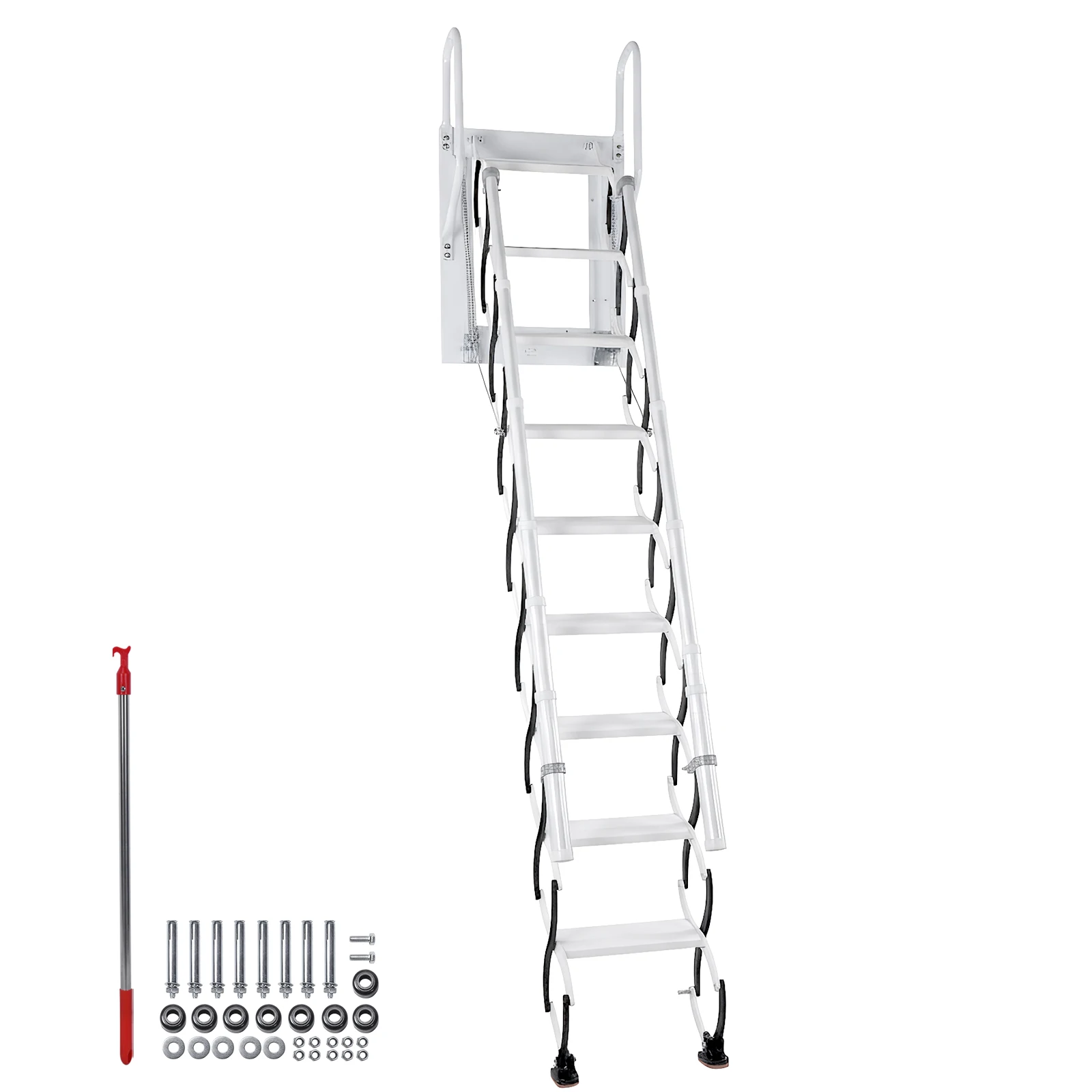 9/11Steps Pull Down Attic Stairs Retractable Attic Telescopic Staircase with 2 Handrails for Storehouse Basement
9/11Steps Pull Down Attic Stairs Retractable Attic Telescopic Staircase with 2 Handrails for Storehouse Basement