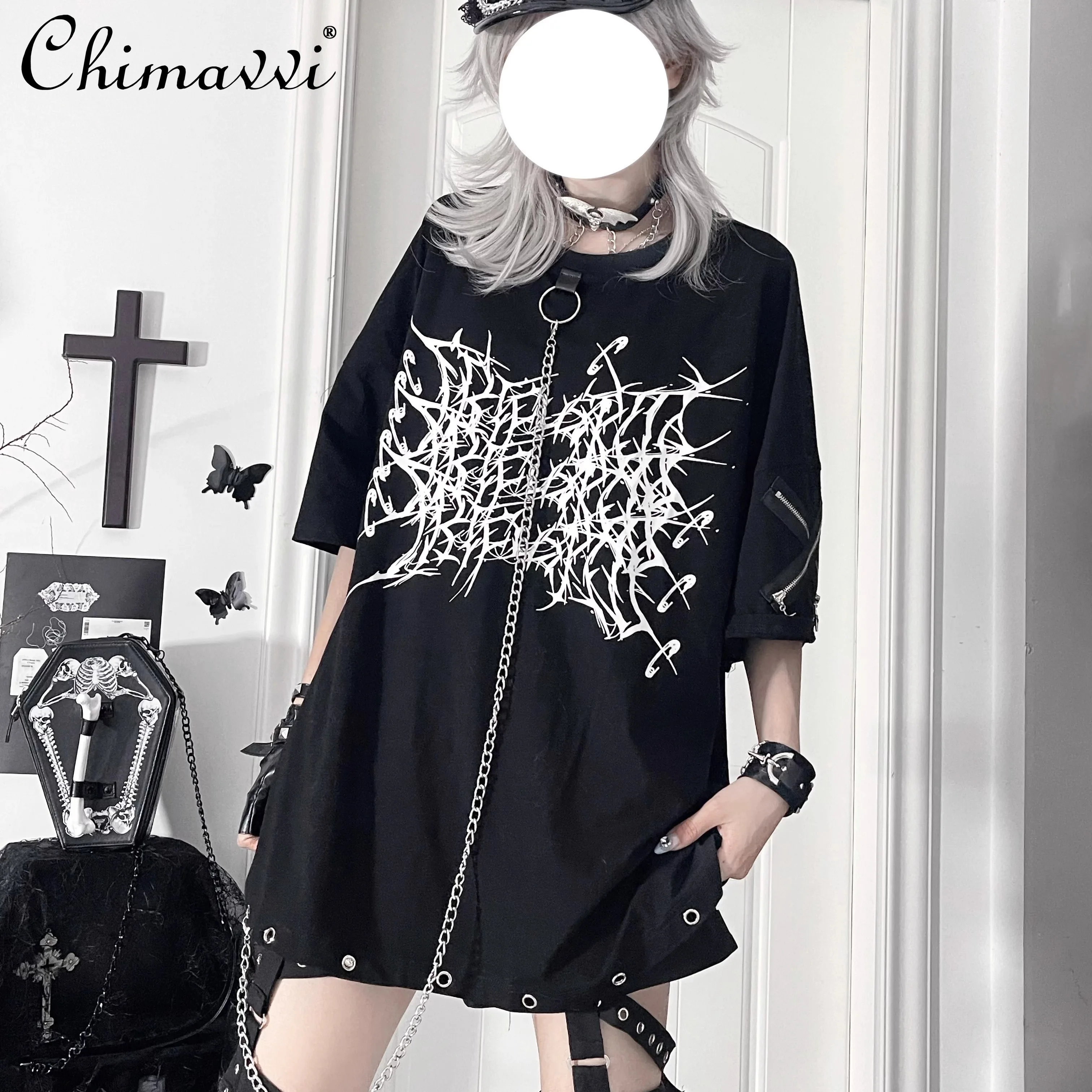 Original Printed Sub-culture Gothic Loose Short-sleeved Cotton T-shirt 2025 Summer New Fashion Round Neck Casual Women's Top
Original Printed Sub-culture Gothic Loose Short-sleeved Cotton T-shirt 2025 Summer New Fashion Round Neck Casual Women's Top
