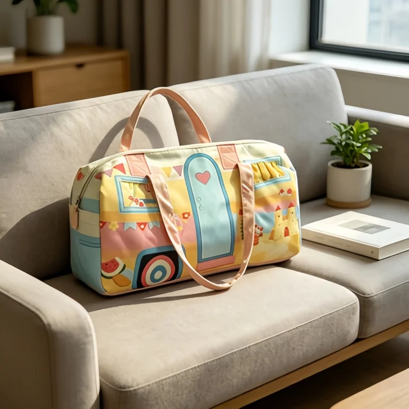 Kawaii Camper Van Duffle Bag, 2Pcs Set Large Capacity Travel Bag with Makeup Bag, Vintage Happy Camper Tote for Women
Kawaii Camper Van Duffle Bag, 2Pcs Set Large Capacity Travel Bag with Makeup Bag, Vintage Happy Camper Tote for Women