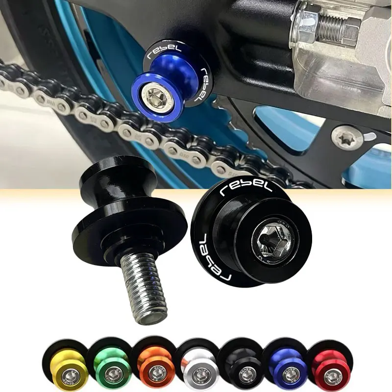 For CMX500 Rebel CMX 500 300 Rebel500 CNC Aluminum Motorcycle Swingarm Spool Sliders Rear Stand Support Screws Protector 8MM