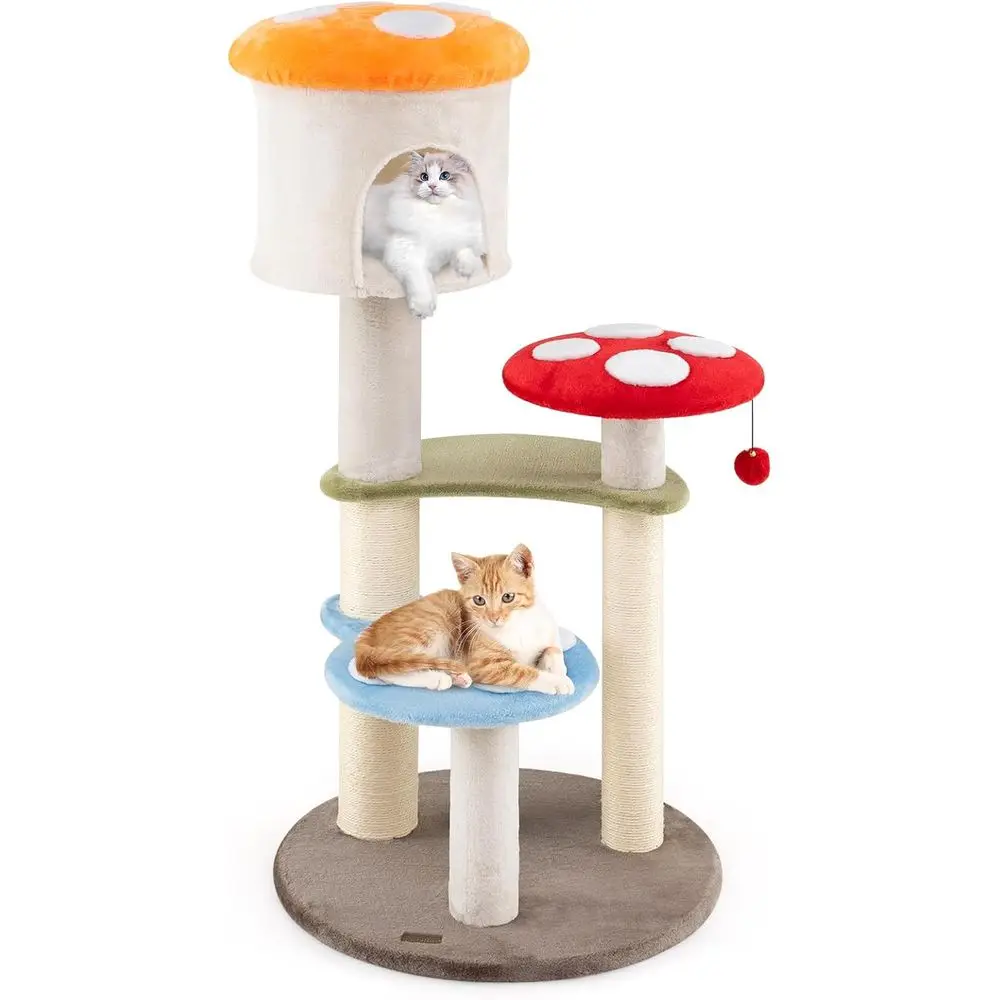 48 Multi-Level Cat Tree with Sisal Posts, Plush Perches, and Dangling Toys for Indoor Cats
48 Multi-Level Cat Tree with Sisal Posts, Plush Perches, and Dangling Toys for Indoor Cats