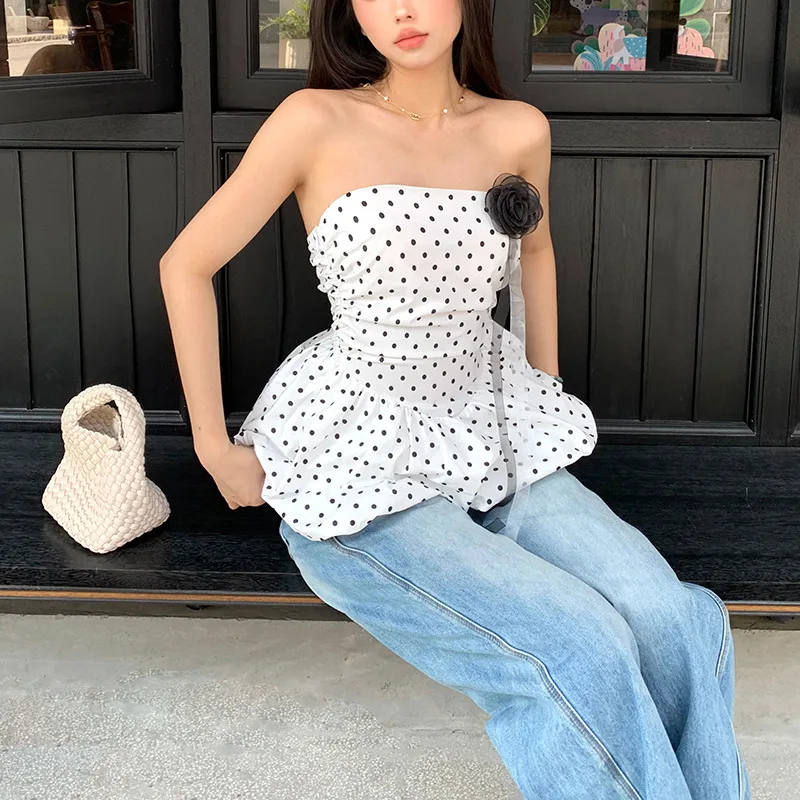 2025 New Women's Retro Style Polka Dot Collar Three-dimensional Flower Decoration Trim Top
2025 New Women's Retro Style Polka Dot Collar Three-dimensional Flower Decoration Trim Top
