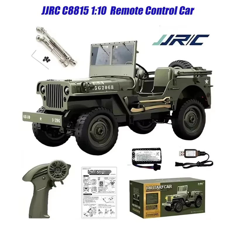 JJRC C8815 Rc Car 1:10 JEEP MB 2.4g 4wd RTR Crawler Climbing Scale Military Truck Offroad Vehicle Adult Toy Gift for Kids
JJRC C8815 Rc Car 1:10 JEEP MB 2.4g 4wd RTR Crawler Climbing Scale Military Truck Offroad Vehicle Adult Toy Gift for Kids