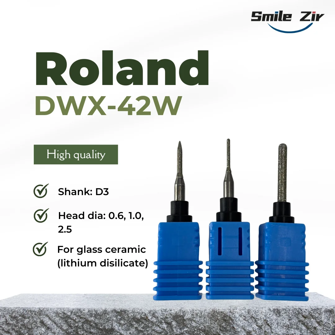 Dental Lab Roland DWX-42W Lithium Disilicate Milling Burs Glass Ceramic Grinding Drills for Dental Roland Milling Machine
Dental Lab Roland DWX-42W Lithium Disilicate Milling Burs Glass Ceramic Grinding Drills for Dental Roland Milling Machine
