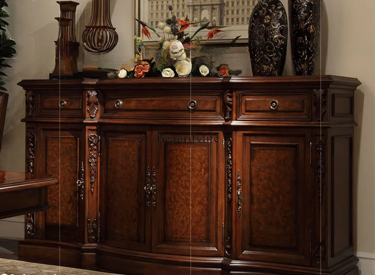 American wine cabinet European storage, solid wood living room 2 meters dining cabinet
American wine cabinet European storage, solid wood living room 2 meters dining cabinet