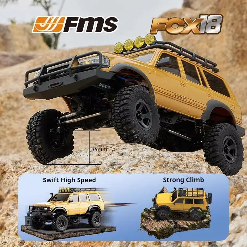FMS FCX18 LC80 1:18 Scale Off-Road RC Car Four-Wheel Drive Remote Control Climbing Vehicle with 60 Minute Long Range Battery Toy
FMS FCX18 LC80 1:18 Scale Off-Road RC Car Four-Wheel Drive Remote Control Climbing Vehicle with 60 Minute Long Range Battery Toy