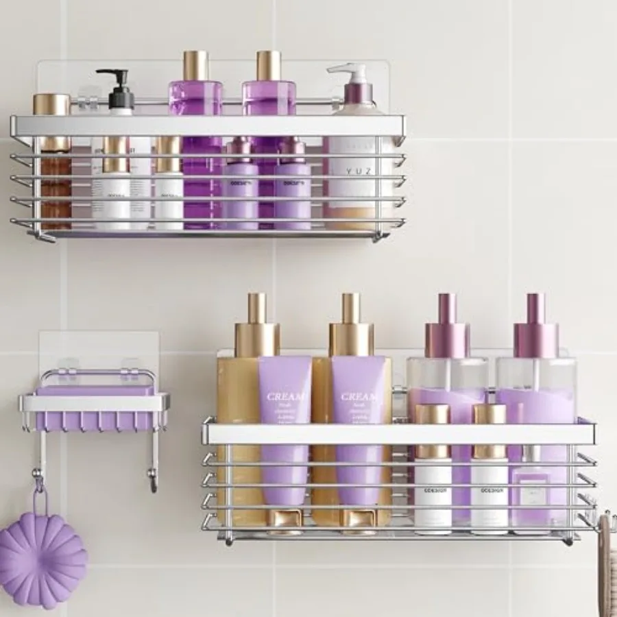 Shower Caddy 3 Pack SUS304 Stainless Steel-No Drilling-Shower Bathroom Shelves Rack, Rustproof Wall Mounted, Adhesive Shower Sh
Shower Caddy 3 Pack SUS304 Stainless Steel-No Drilling-Shower Bathroom Shelves Rack, Rustproof Wall Mounted, Adhesive Shower Sh