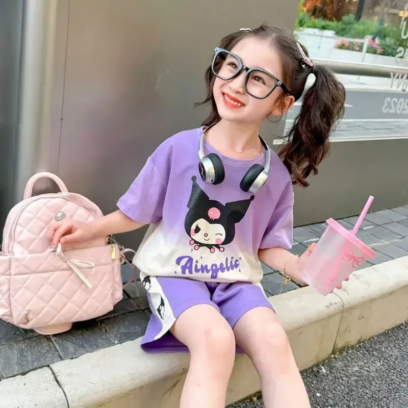 Sanrio hello kitty new T-shirt cartoon short sleeve shorts kuromi summer suit children's sets
Sanrio hello kitty new T-shirt cartoon short sleeve shorts kuromi summer suit children's sets