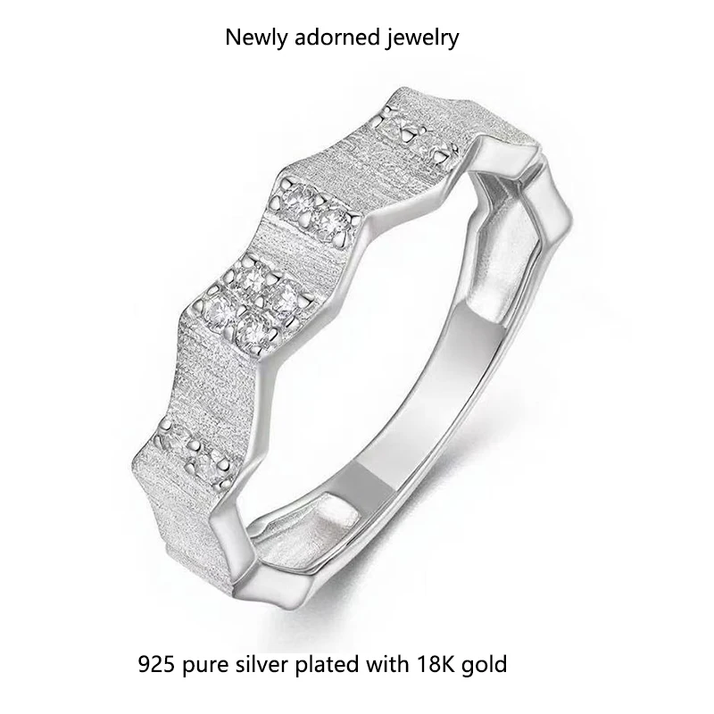 Cross - border New - style S925 Sterling Silver Ring, Inlaid with Moissanite and in Wave Shape. A Niche and High - end, Light -
Cross - border New - style S925 Sterling Silver Ring, Inlaid with Moissanite and in Wave Shape. A Niche and High - end, Light -