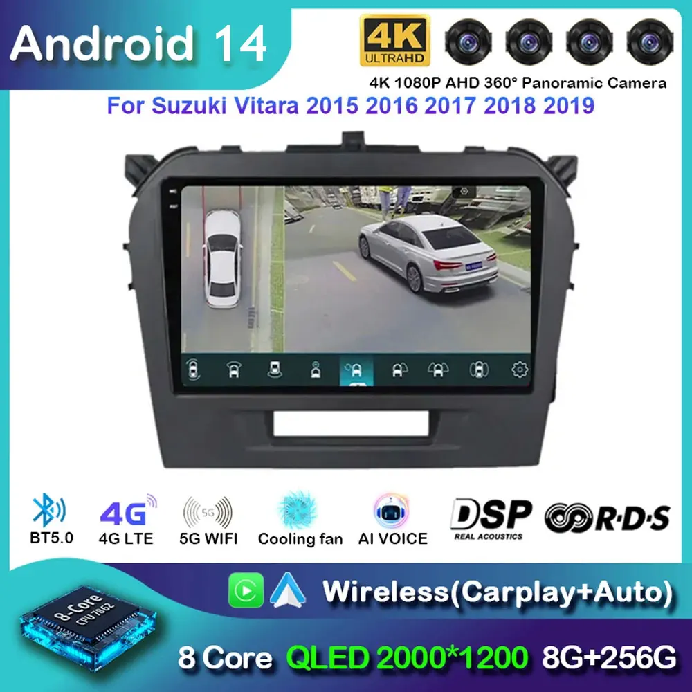 Android 14 Carplay Автомобильный радиоприемник для Suzuki Vitara 2015-2019 Навигация GPS Мультимедийный плеер Стерео Wi-Fi + 4G Авто DSP BT 360 Камера
Android 14 Carplay Автомобильный радиоприемник для Suzuki Vitara 2015-2019 Навигация GPS Мультимедийный плеер Стерео Wi-Fi + 4G Авто DSP BT 360 Камера