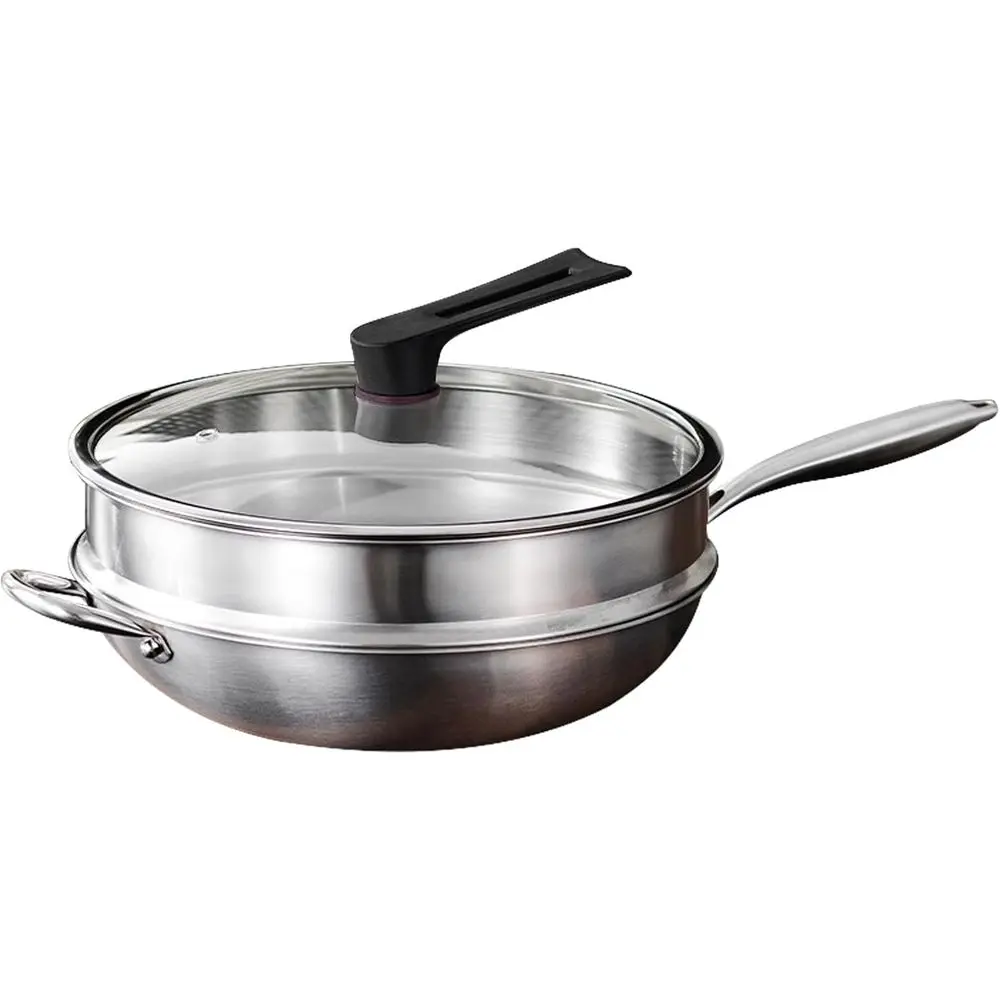 Durable Double-Handled Titanium Wok with Lid, Non-Stick, Scratch-Resistant, Even Heating, Steam-Friendly, Compatible with All Co
Durable Double-Handled Titanium Wok with Lid, Non-Stick, Scratch-Resistant, Even Heating, Steam-Friendly, Compatible with All Co