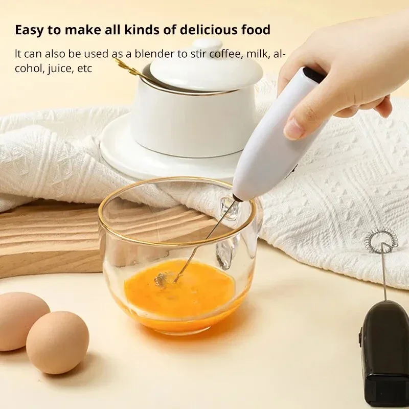 Electric Egg Beater Milk Frother For Coffee Household Kitchen Mini Stainless Steel Coffee Milk Tea Blender White and Black
Electric Egg Beater Milk Frother For Coffee Household Kitchen Mini Stainless Steel Coffee Milk Tea Blender White and Black