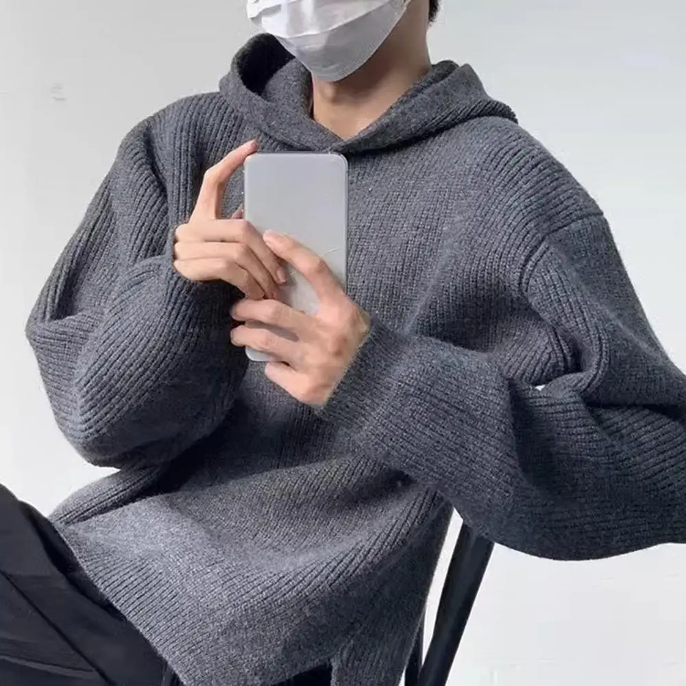 Winter Hooded Sweater Cozy Hooded Men's Knitted Sweater with Side Split Retro Casual Pullover Warm Mid Length Winter Fall Style
Winter Hooded Sweater Cozy Hooded Men's Knitted Sweater with Side Split Retro Casual Pullover Warm Mid Length Winter Fall Style