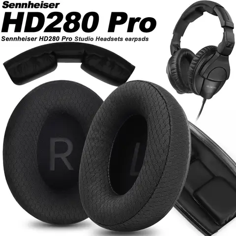 Wymienne piankowe nauszniki do słuchawek Sennheiser HD280 Pro HMD280 PRO, piankowe wkładki douszne z pianki memory, skóra proteinowa