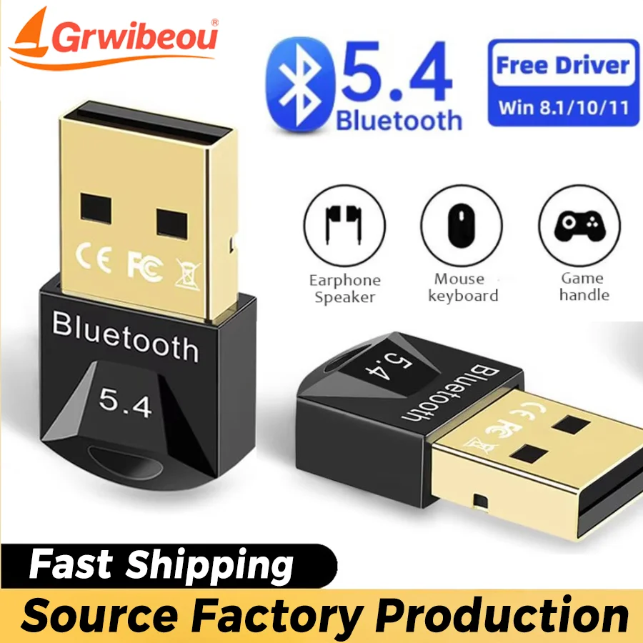 USB Bluetooth 5.4 Adapter Transmitter Bluetooth Receiver Audio Bluetooth Dongle Wireless USB Adapter for Computer PC Laptop
USB Bluetooth 5.4 Adapter Transmitter Bluetooth Receiver Audio Bluetooth Dongle Wireless USB Adapter for Computer PC Laptop